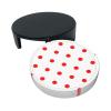 6-Piece Round Dotted Leather Coaster Set with Holder, 9.9 cm view 3