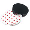 6-Piece Round Dotted Leather Coaster Set with Holder, 9.9 cm view 4