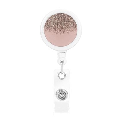 Blush Rose Gold Printed Retractable Badge Reel