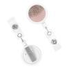 Blush Rose Gold Printed Retractable Badge Reel view 3