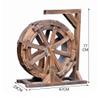 XTGDIEM Wooden Water Wheel Fountain, Retro Garden Décor, Waterfall Feature, Pump-Driven (60 cm/23.6 in) view 2