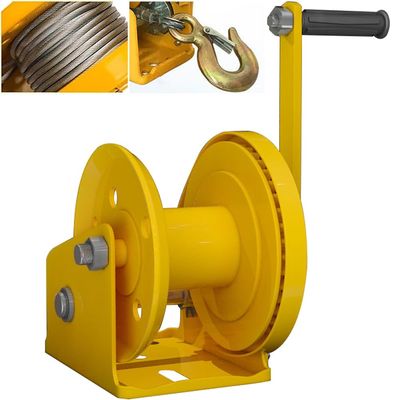 NUACOS Manual Wire Rope Winch, 1,800 lb (300 kg), 30 m Cable, Alloy Steel Hook