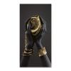 HYFBH Black Women Gold Jewelry Canvas Wall Art, African Luxury Style, 80 x 164 cm, Unframed view 1