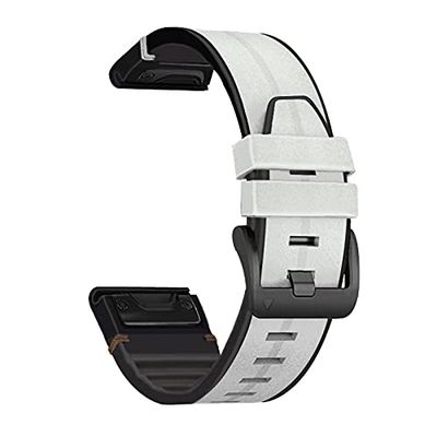 BANDKIT 22 26mm QuickFit Smartwatch Band for Garmin Fenix 6/6X Pro, 5X, 5 Plus, 3/3HR, 935, 945, S60, Genuine Leather and Silicone, Agate