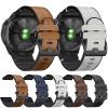 BANDKIT 22 26mm QuickFit Smartwatch Band for Garmin Fenix 6/6X Pro, 5X, 5 Plus, 3/3HR, 935, 945, S60, Genuine Leather and Silicone, Agate view 2
