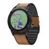 BANDKIT 22 26mm QuickFit Smartwatch Band for Garmin Fenix 6/6X Pro, 5X, 5 Plus, 3/3HR, 935, 945, S60, Genuine Leather and Silicone, Agate view 3