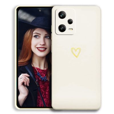POUHYE Case for Xiaomi Poco X5 5G / Redmi Note 12 5G, Soft Silicone, Camera and Screen Protection, Ultra-Thin, White