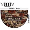 TropicalLife Vintage Skulls Rose Semi-Circle Indoor Doormat view 2
