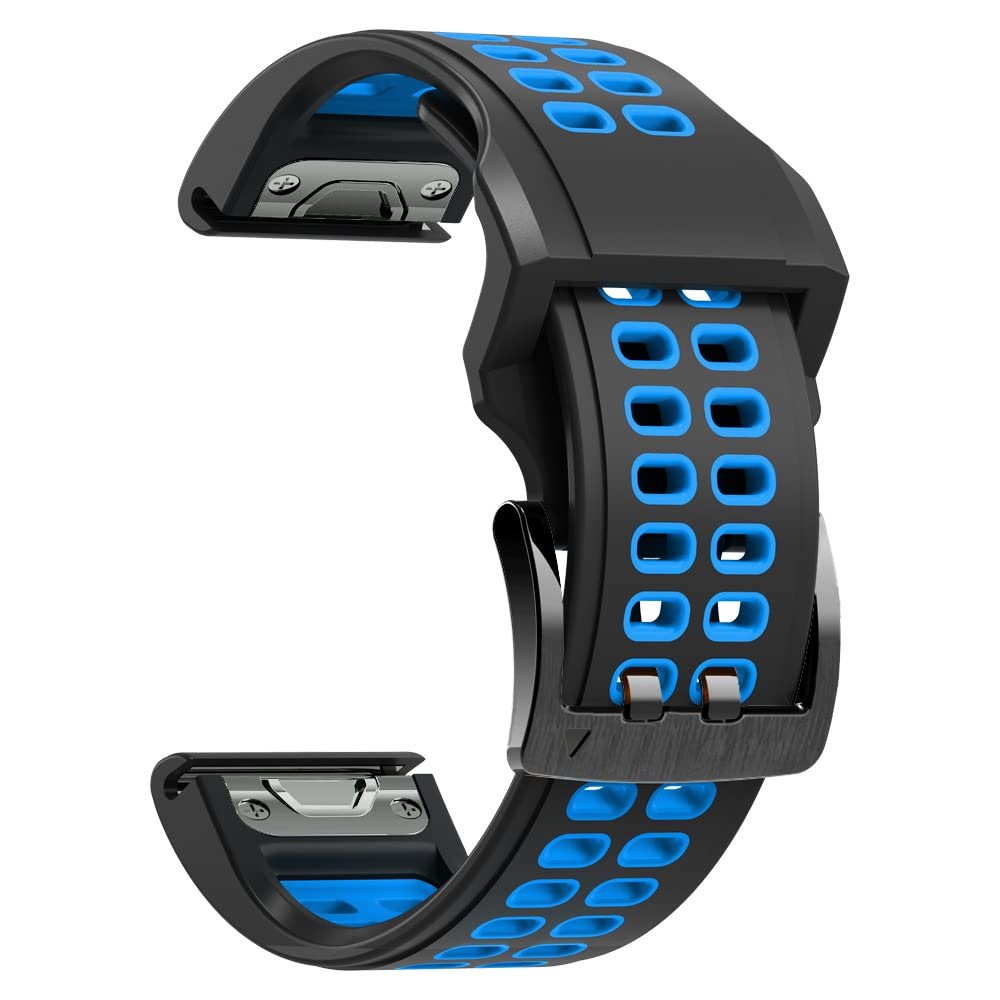 ANZOAT 22/26 mm Leather Silicone Sport Band for Garmin Fenix and Forerunner Watches, Agate