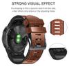 ANZOAT 22/26 mm Leather Silicone Sport Band for Garmin Fenix and Forerunner Watches, Agate view 3