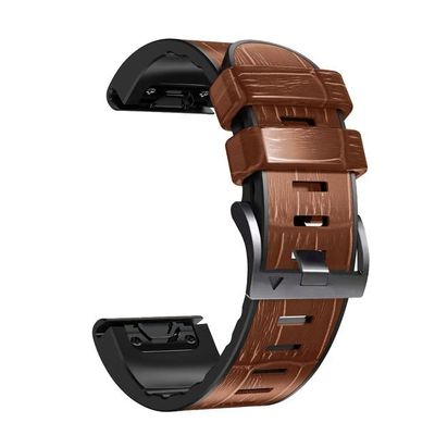 ANZOAT 22/26 mm Leather Silicone Sport Band for Garmin Fenix 6, 6X Pro, 7, 7X, 5X, 5 Plus, 3HR and 935, Quick Release, Agate