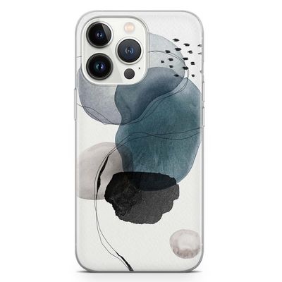 Abstract Watercolor Figure Painting iPhone Case - Shape Drawing Aesthetic Art, Design 2 (iPhone 13 Pro)