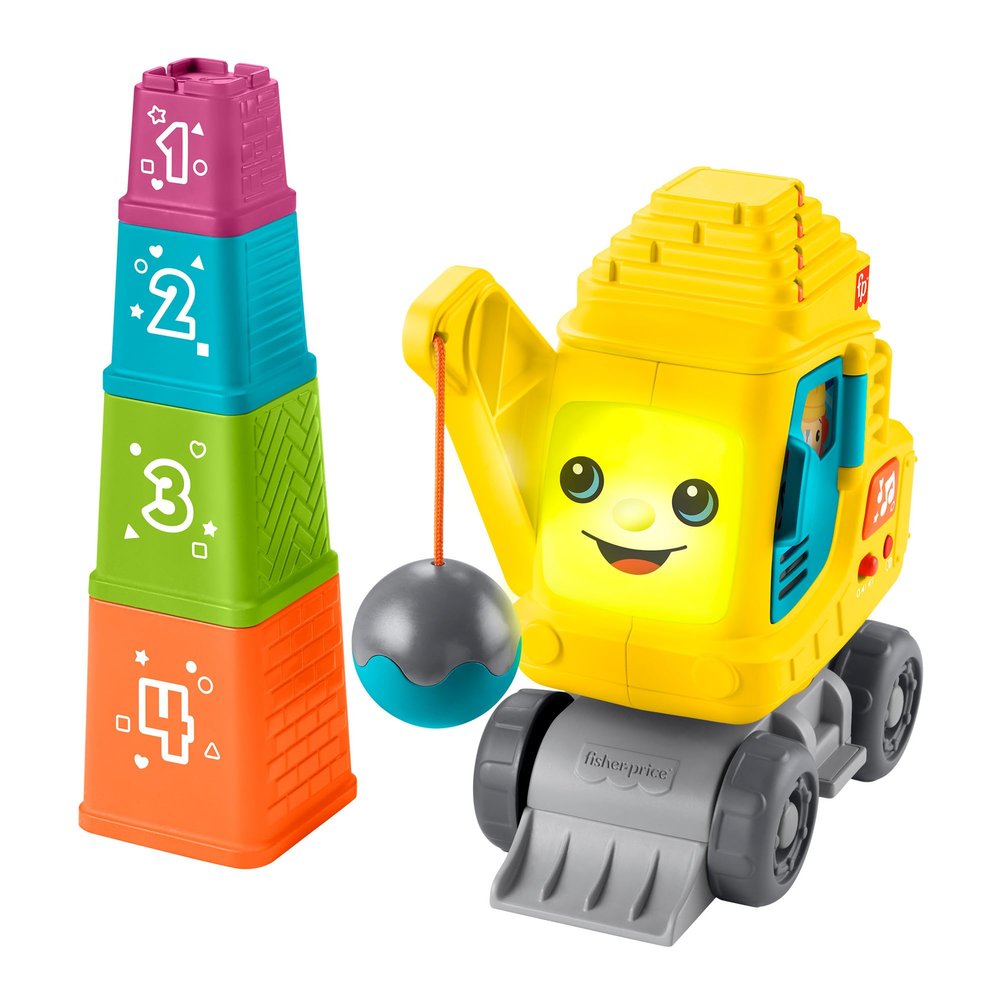 Fisher-Price Counting & Stacking Crane Toy with Sounds and Phrases, HXF48