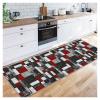 Siunwdiy Moroccan-Style Runner Rug 70 x 350 cm, Washable, Non-Slip, Red and Gray view 1