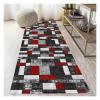 Siunwdiy Moroccan-Style Runner Rug 70 x 350 cm, Washable, Non-Slip, Red and Gray view 4