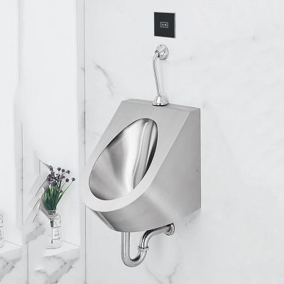 ZARBAILRE 304 Stainless Steel Sensor-Flush Wall-Mounted Urinal
