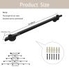 Lonmrrton 450 cm Black Wrought-Iron Stair Handrail with Wall Brackets view 2