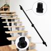 Lonmrrton 450 cm Black Wrought-Iron Stair Handrail with Wall Brackets view 4