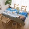 PEIXEN Sea and Shells Rectangular Tablecloth, 137 x 183 cm, Washable, Dustproof, Wrinkle-Resistant view 1