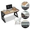 Modern Simple Home Office Desk, Industrial-Style Laptop/PC Table, Gaming Desk, Personal Workstation (48 in, Walnut + White Frame) view 2