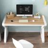 Modern Simple Home Office Desk, Industrial-Style Laptop/PC Table, Gaming Desk, Personal Workstation (48 in, Walnut + White Frame) view 4