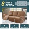 Stretch Recliner Slipcover, 8-Piece, 3-Seater, Color #10 view 3