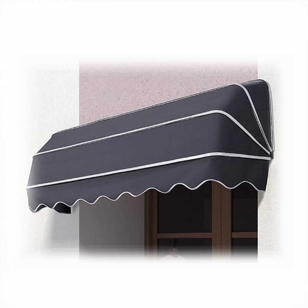 GRRICEPL French Curved Retractable Awning, Black, 60 x 60 x 60 cm