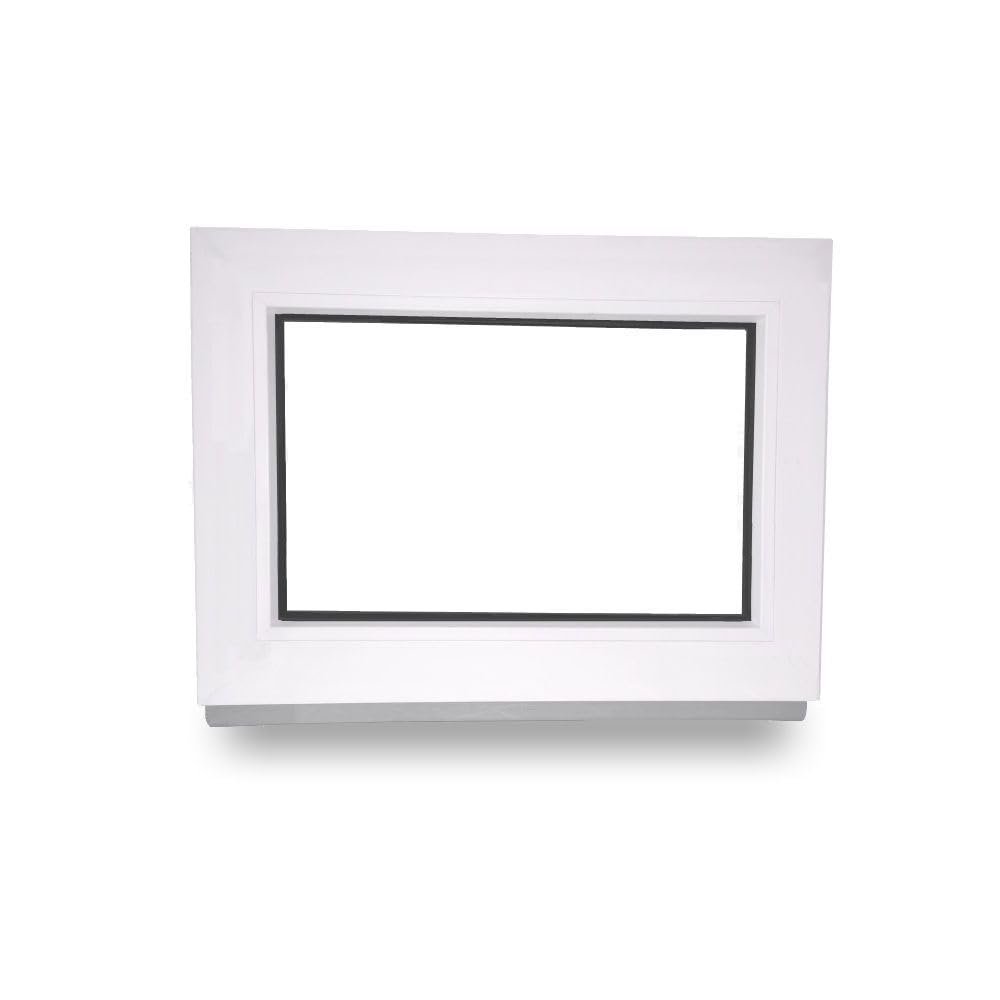 Vinyl Window - Fixed Glazing - White Inside/Outside - W x H: 110 x 100 cm - 1100 x 1000 mm - Double Glazing - 60 mm Profile