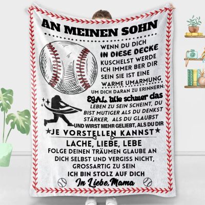 ACCZ Personalized Fleece Blanket for Son, Mother-to-Son Gift, Super-Soft Flannel, 150 x 200 cm