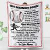 ACCZ Personalized Fleece Blanket for Son, Mother-to-Son Gift, Super-Soft Flannel, 150 x 200 cm view 1