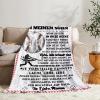 ACCZ Personalized Fleece Blanket for Son, Mother-to-Son Gift, Super-Soft Flannel, 150 x 200 cm view 3
