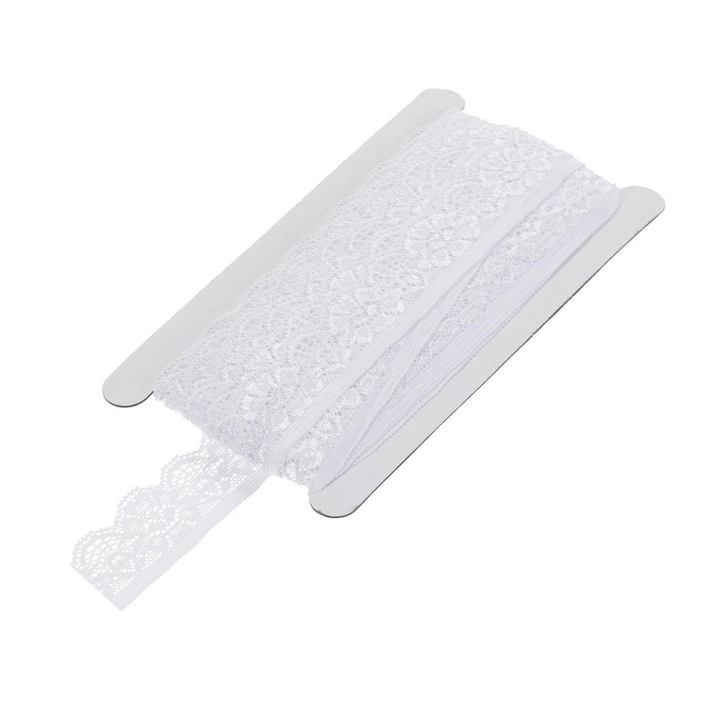 QUARKZMAN Vintage Crochet Lace Trim, 0.98 in x 10 yd, Bleached