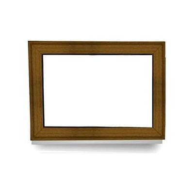 uPVC Fixed Window, Golden Oak Inside/Outside, 70 x 90 cm, Double Glazing, 60 mm Profile