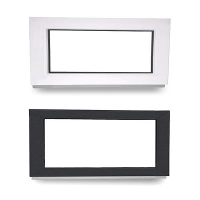 uPVC Fixed Window - White Inside/Anthracite Outside - 105 x 50 cm - Double Glazing - 60 mm Profile