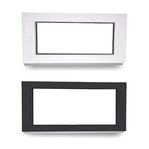 uPVC Fixed Window - White Inside/Anthracite Outside - 105 x 50 cm - Double Glazing - 60 mm Profile