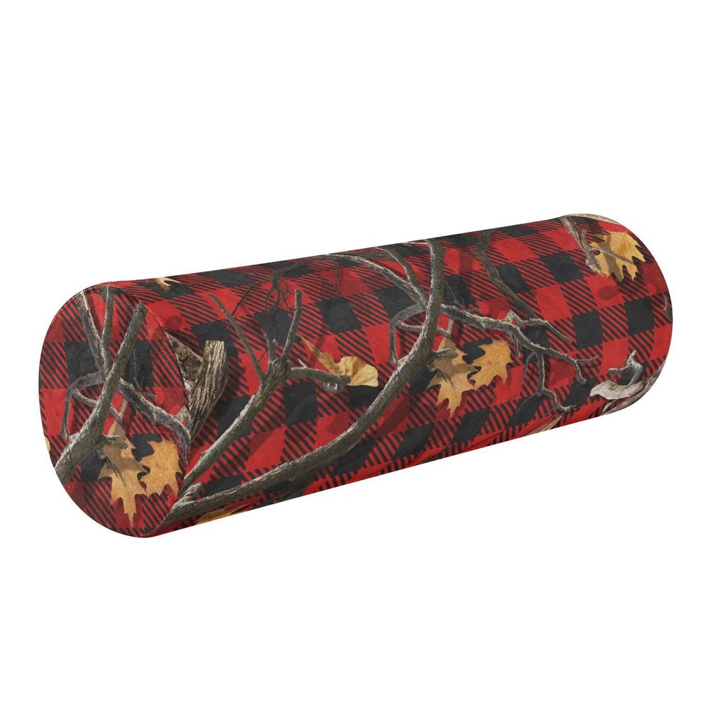 Knee Pillow for Legs, Orthopedic Bolster Pillow, Red Plaid Autumn Camouflage