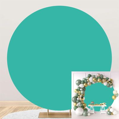 200 cm Sea Green Round Backdrop for Birthdays and Weddings, No Arch