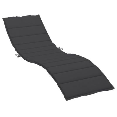 Homgoday Black Sun Lounger Cushion 200 x 70 x 3 cm Oxford Fabric