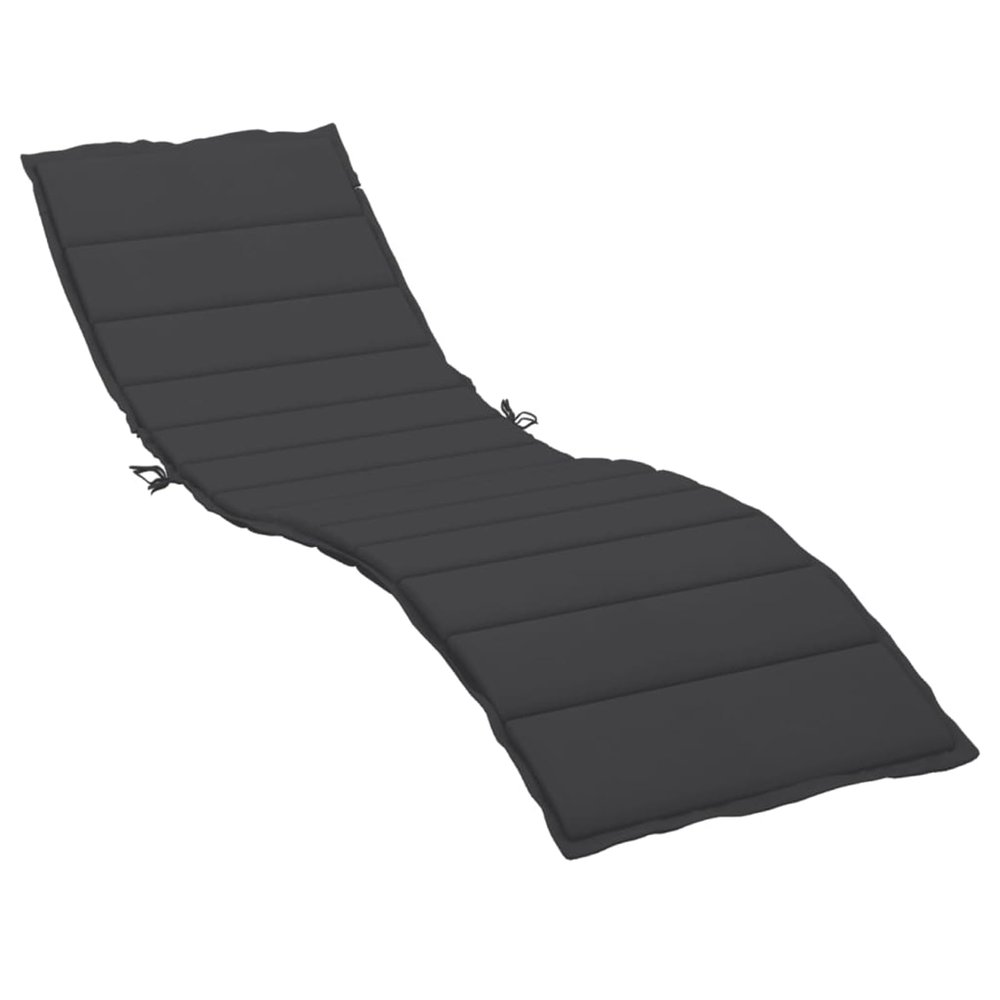 Homgoday Black Sun Lounger Cushion 200 x 70 x 3 cm Oxford Fabric
