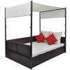 BaraSh Outdoor Garden Bed with Canopy, Brown, 190 × 130 cm, Poly Rattan, Hanging Lounger view 4