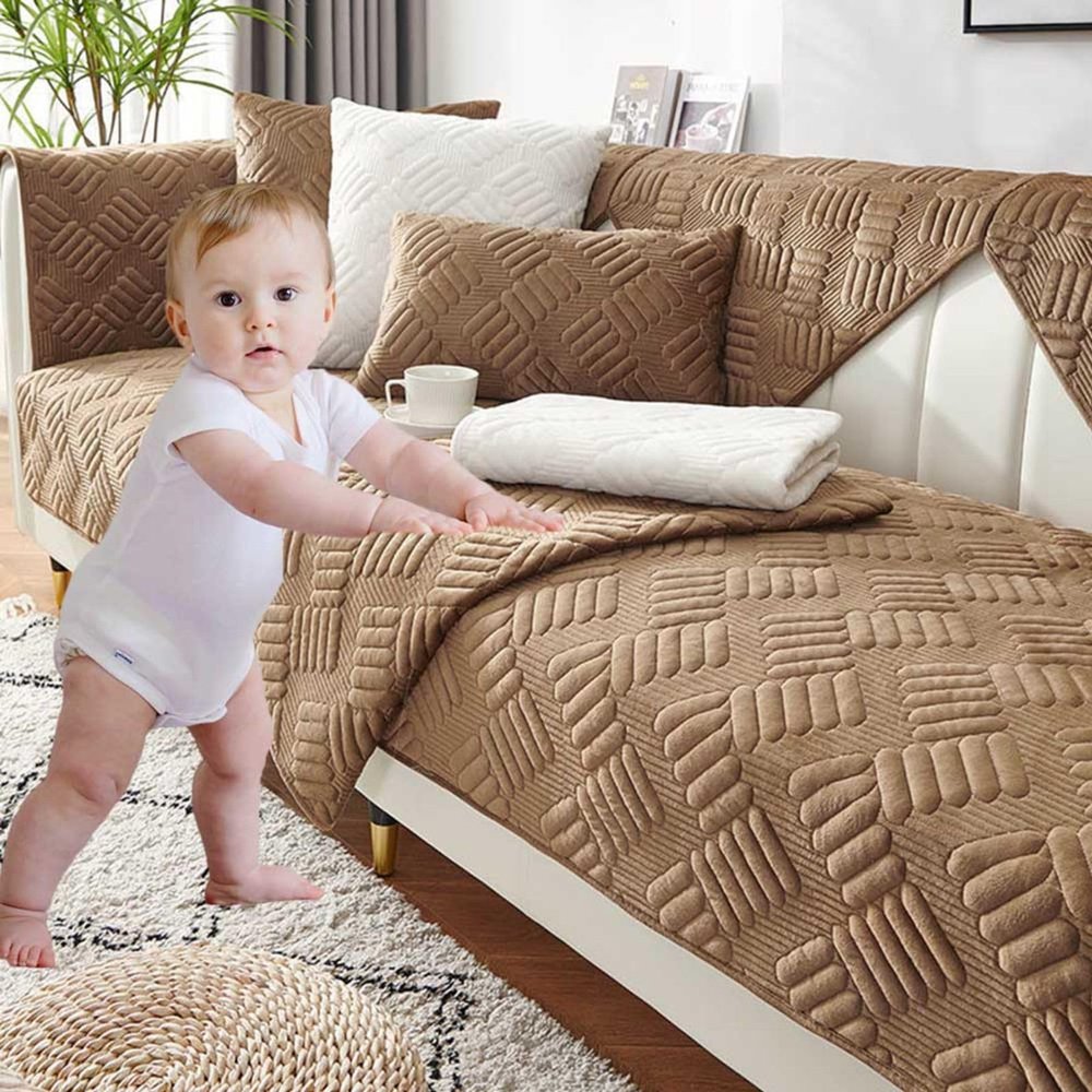 YWQJL L-Shaped Sectional Sofa Cover, Non-Slip Couch Protector, 1/2/3/4-Seater, N-90 x 160 cm