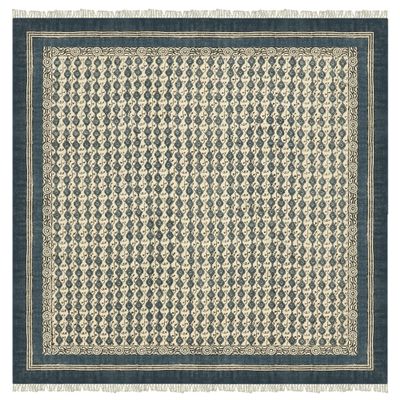CASAVANI Handmade Cotton Flatweave Kilim Rug with Floral Pattern