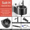 Wall-Mounted Black SUS304 Stainless Steel Single-Bowl Sink view 2