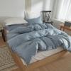 MEILA 3-Piece Bedding Set, Blue, 200 x 200 cm, 100% Cotton, with 2 Pillowcases view 3