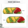 Corn Print Leather Pencil Case, Waterproof Zipper Pouch, Silver, One Size, Semicircular view 3