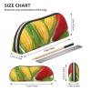 Corn Print Leather Pencil Case, Waterproof Zipper Pouch, Silver, One Size, Semicircular view 4
