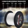 12-Strand Braided Fishing Line, 100–1,000 m, 109–1,093 yd, Power PE Line, Abrasion-Resistant, Zero Stretch, High Sensitivity, Small Diameter, White, 29.5 kg / 0.32 mm view 2