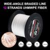 12-Strand Braided Fishing Line, 100–1,000 m, 109–1,093 yd, Power PE Line, Abrasion-Resistant, Zero Stretch, High Sensitivity, Small Diameter, White, 29.5 kg / 0.32 mm view 4