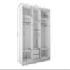 Margaret Hadas24 Erika Sliding-Door Wardrobe with Slatted Doors and Mirror, 180 cm, Black/Brown view 3