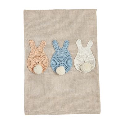 Mud Pie Easter Crochet Towel – Tail, 14 x 21 in